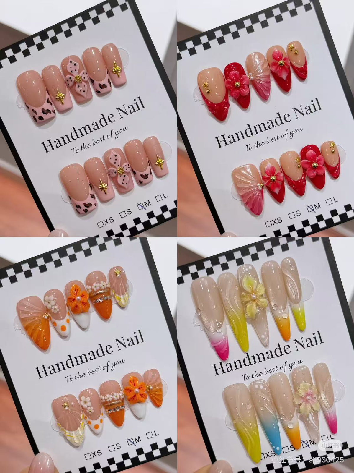 Beautiful handmade press‑on nails